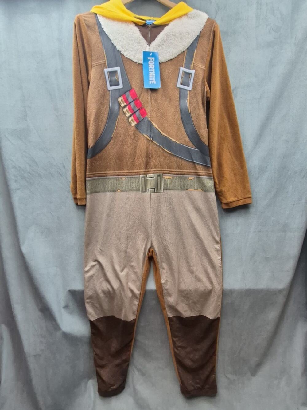 Fortnite Hooded Raptor Jumpsuit Pajamas Coveralls Costume Men’s Size XL